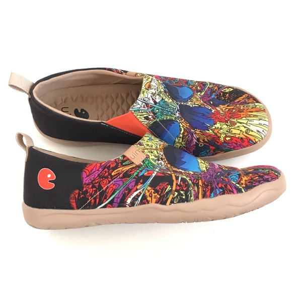 UIN No Body Artistic Slip-On Shoes Vibrant Loafers Women’s Size 10 - Picture 2 of 16